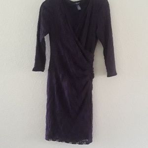 women's purple lace dress by chaps size 4